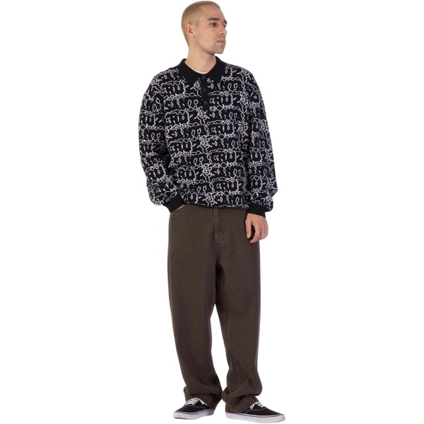 2026 Santa Cruz Mens Donnie Knit Polo SCA-CRW-9925 - Black Web